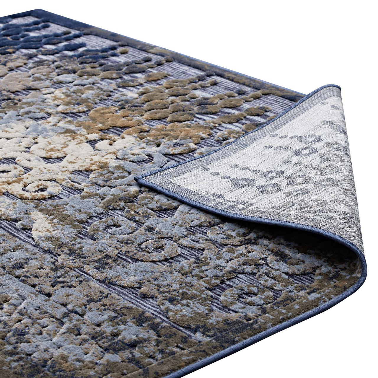 Mist Horizon 5X8 Area Rug, Blue & Cream