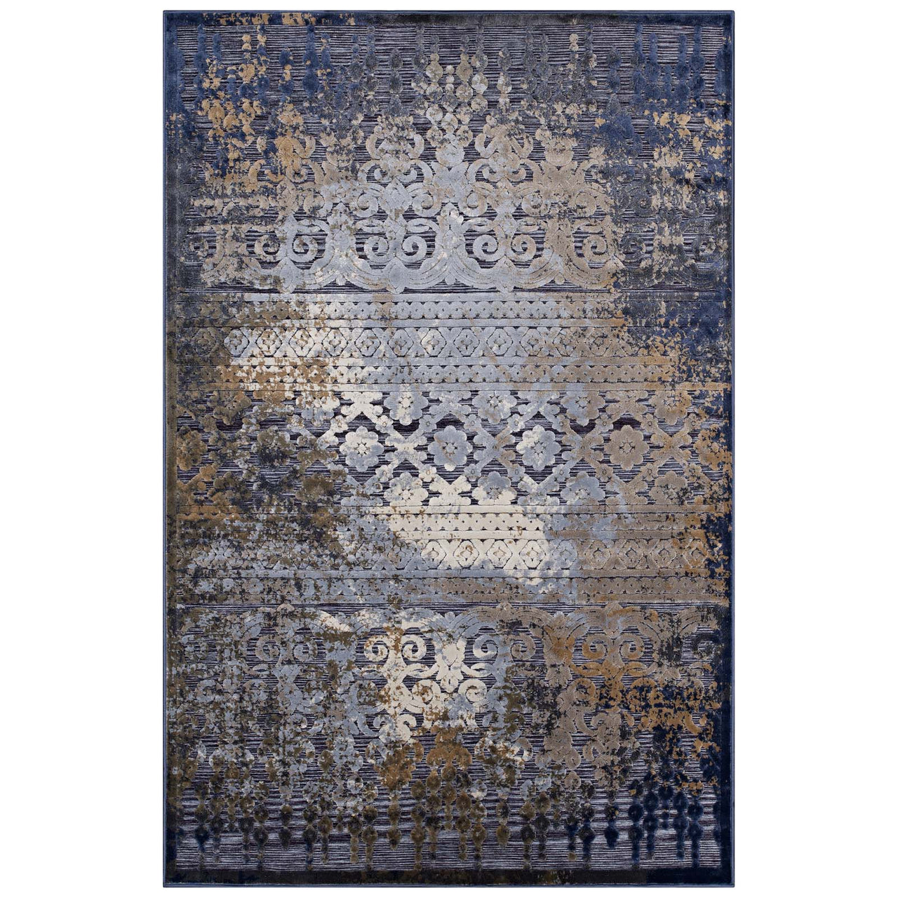 Mist Horizon 8X10 Area Rug, Blue & Cream