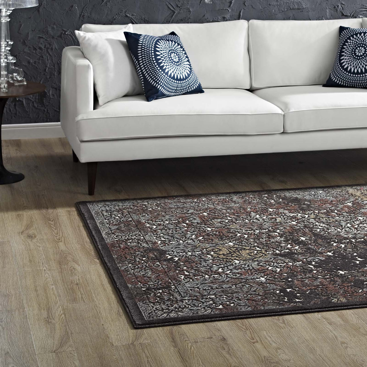 Fioren Permeation 5x8 Area Rug, Dark Brown & Blue