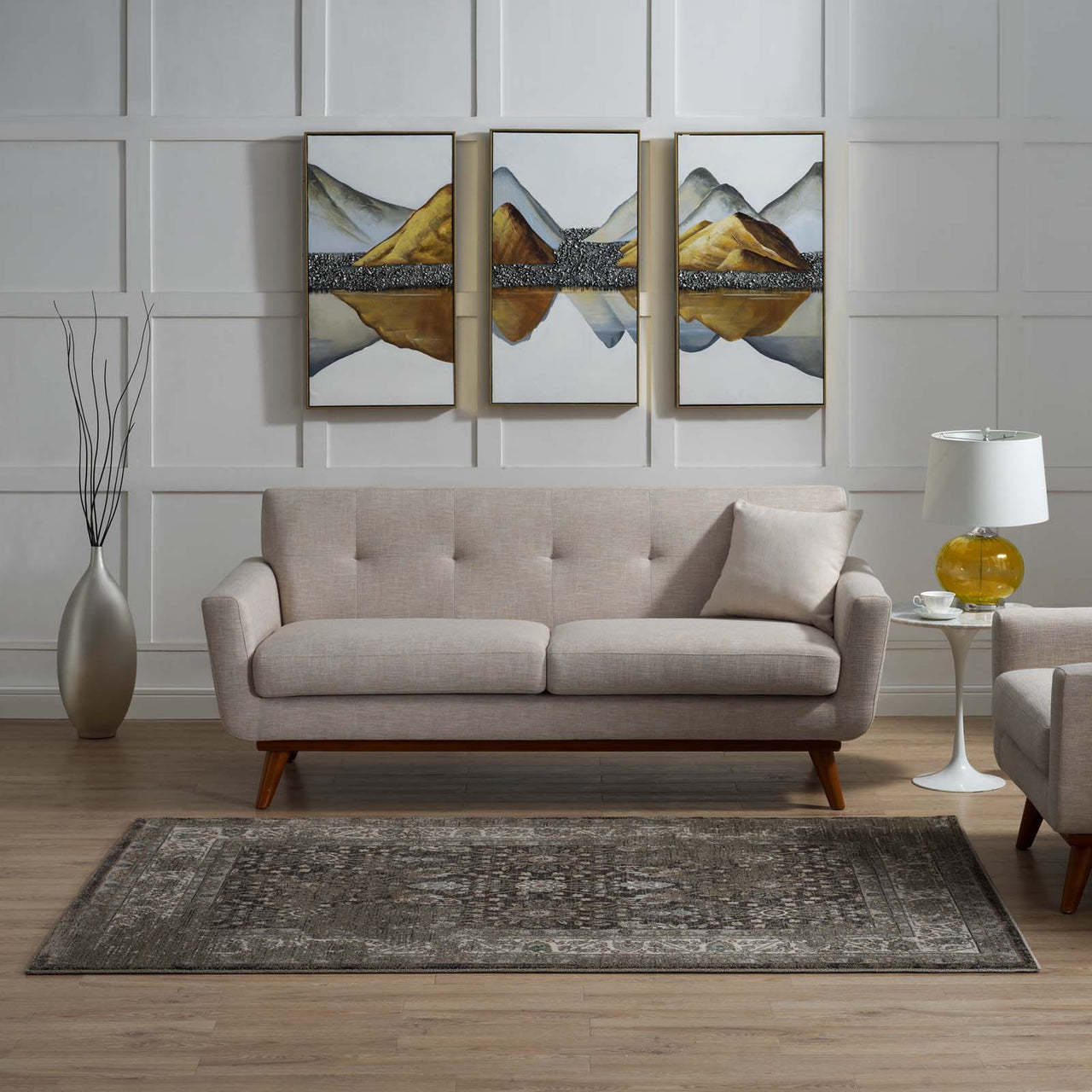 Molven Owl 5x8 Area Rug, Brown & Beige