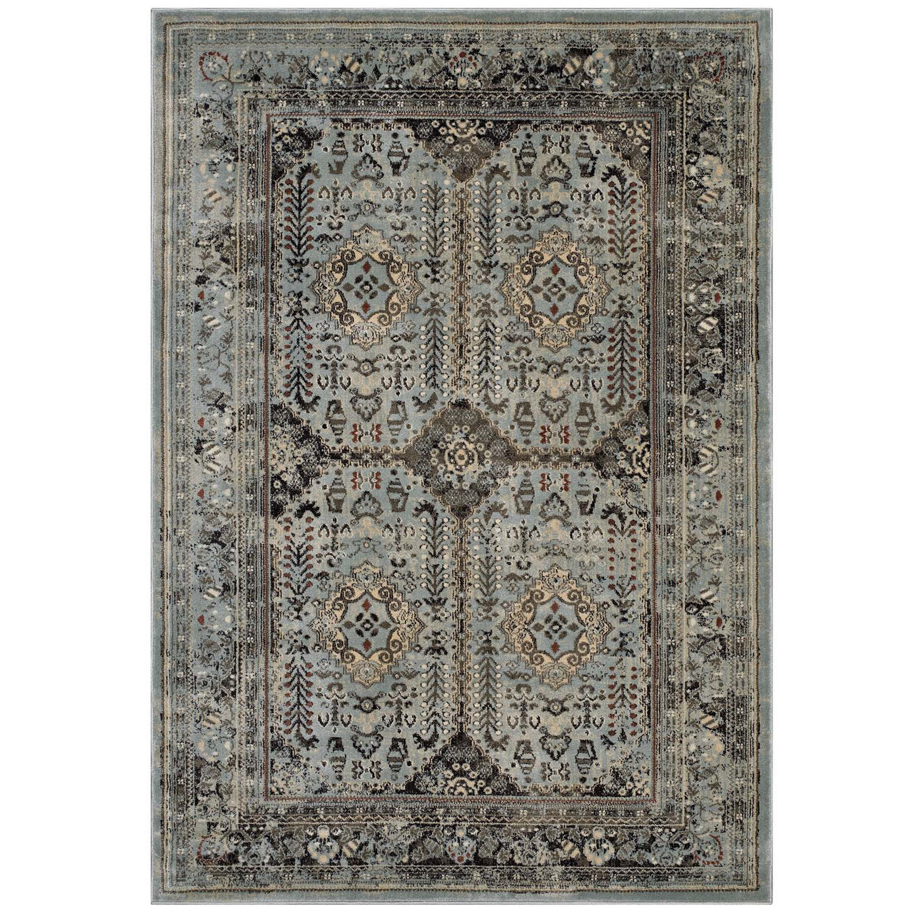 Four Winds 5x8 Area Rug, Brown & Blue