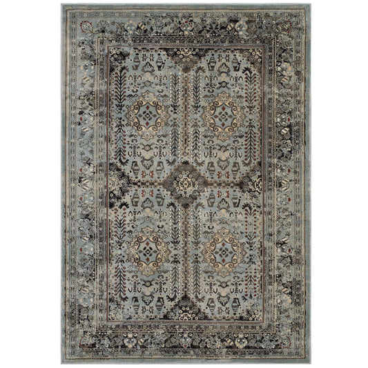 Four Winds 5x8 Area Rug, Brown & Blue