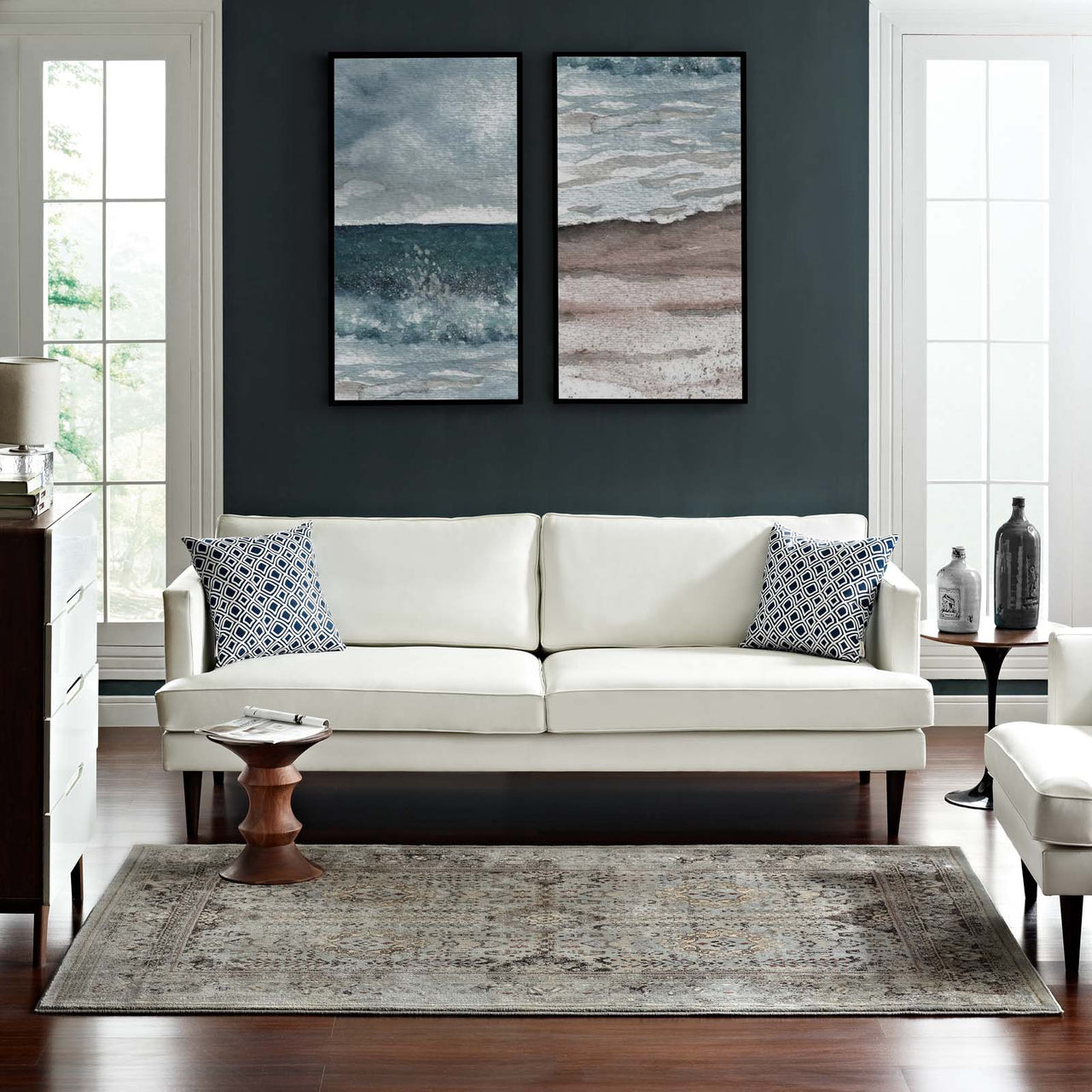 Four Winds 5x8 Area Rug, Brown & Blue