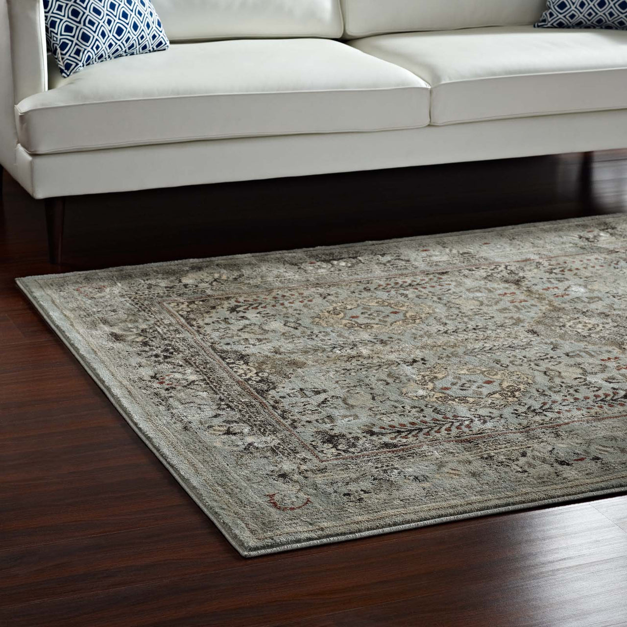 Four Winds 8x10 Area Rug, Brown & Blue