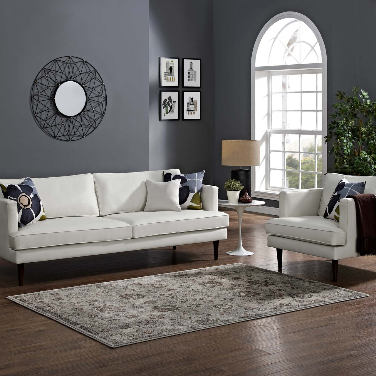 Starlight Ceremony 5x8 Area Rug, Silver & Brown