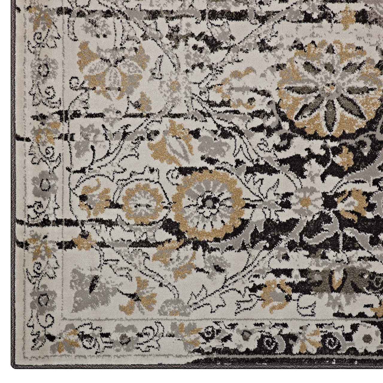 Antikythera Mechanism 5x8 Area Rug, Black & Beige