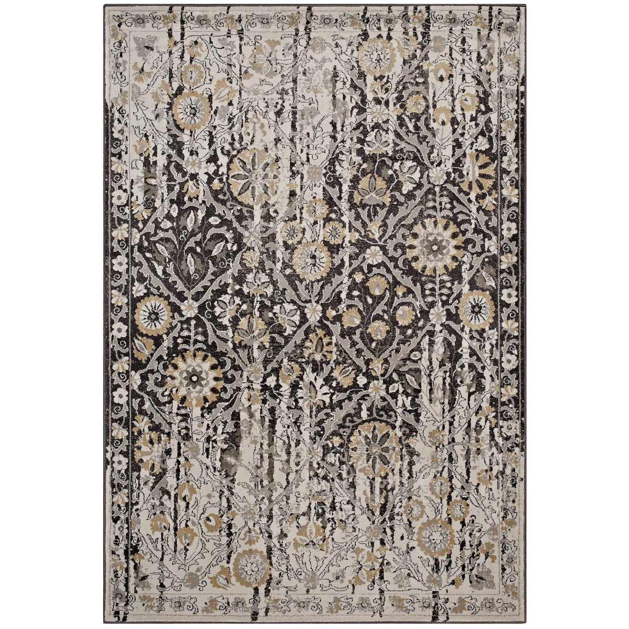 Antikythera Mechanism 8x10 Area Rug, Black & Beige