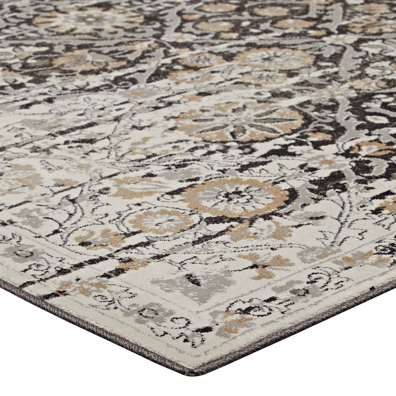 Antikythera Mechanism 8x10 Area Rug, Black & Beige