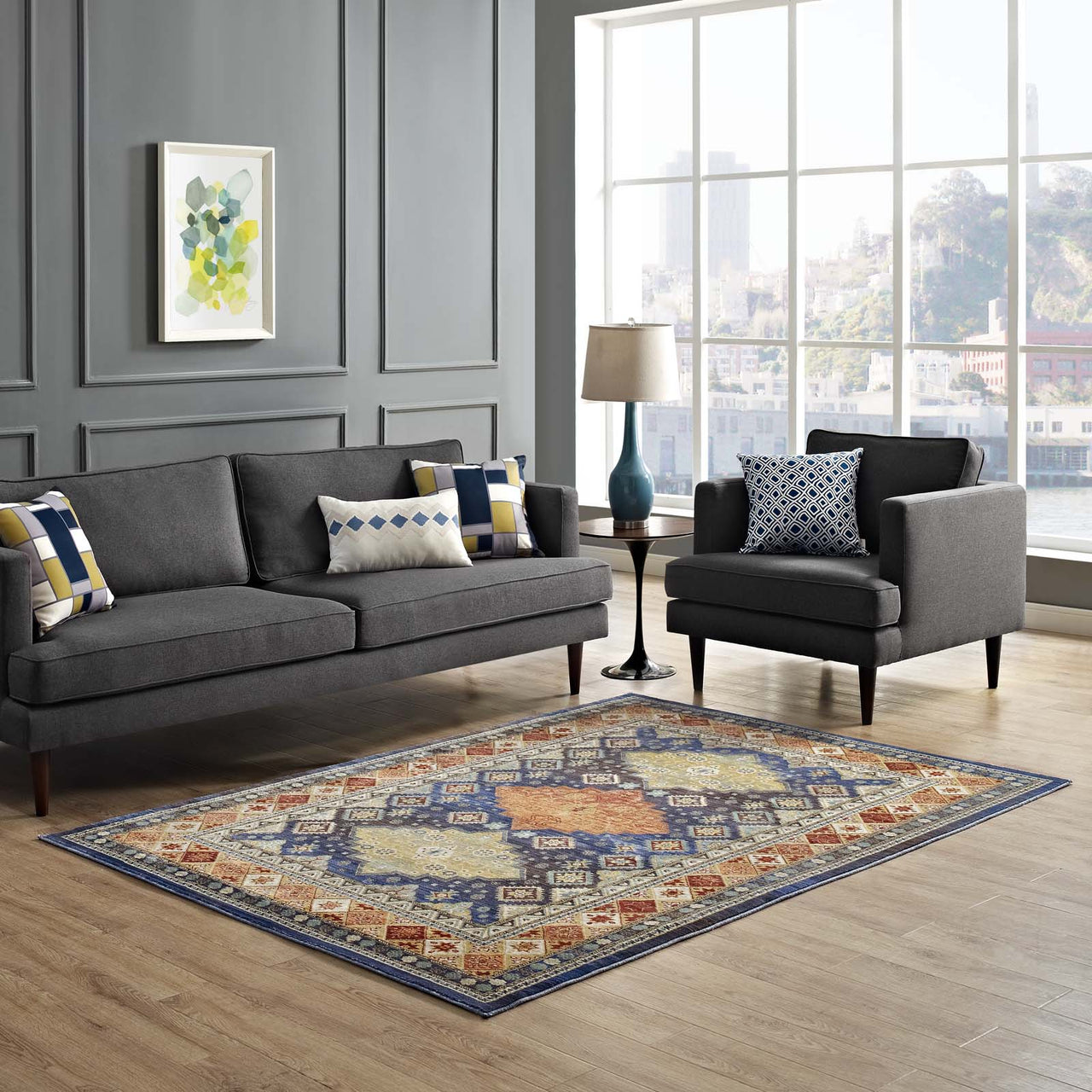 Skywatcher 4x6 Area Rug, Multicolor