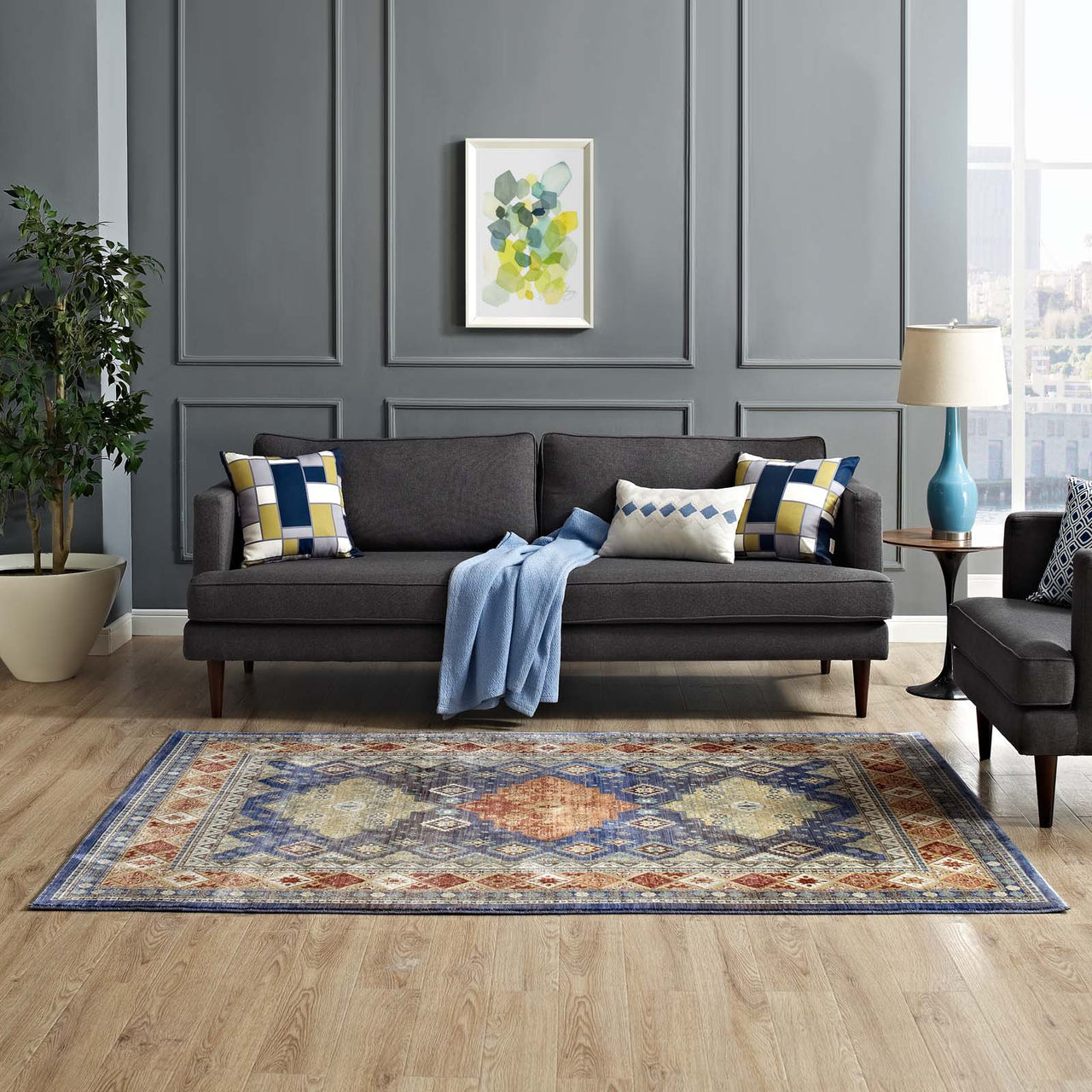 Skywatcher 5x8 Area Rug, Multicolor