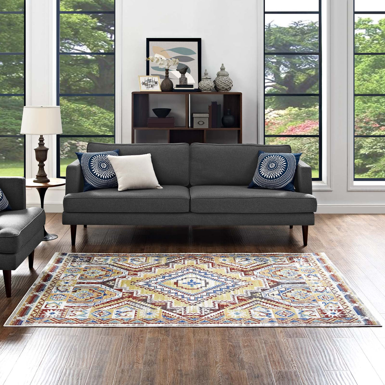 Zocalo Pyramid 4x6 Area Rug, Multicolor