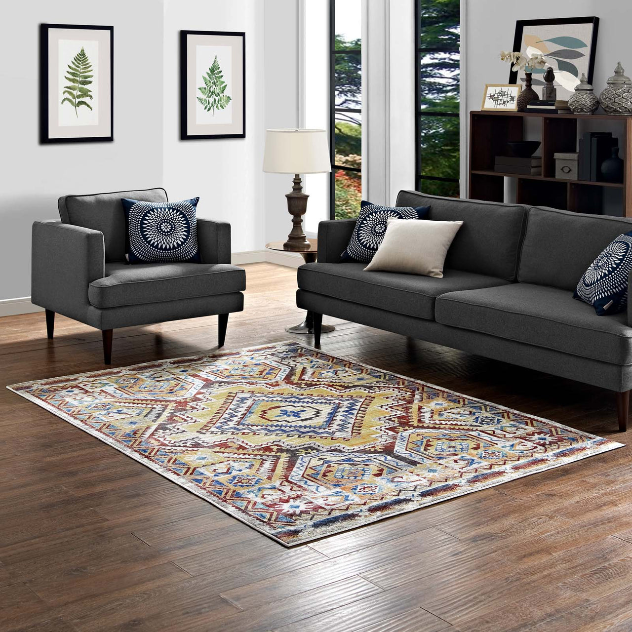 Zocalo Pyramid 5x8 Area Rug, Multicolor
