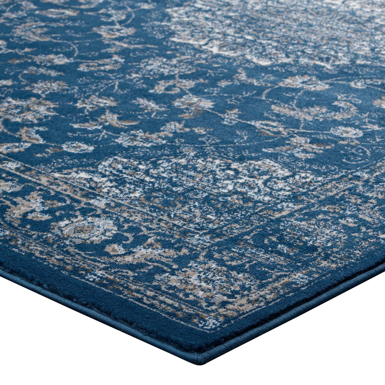 Chakra Vishuddha 5x8 Area Rug, Navy & Ivory