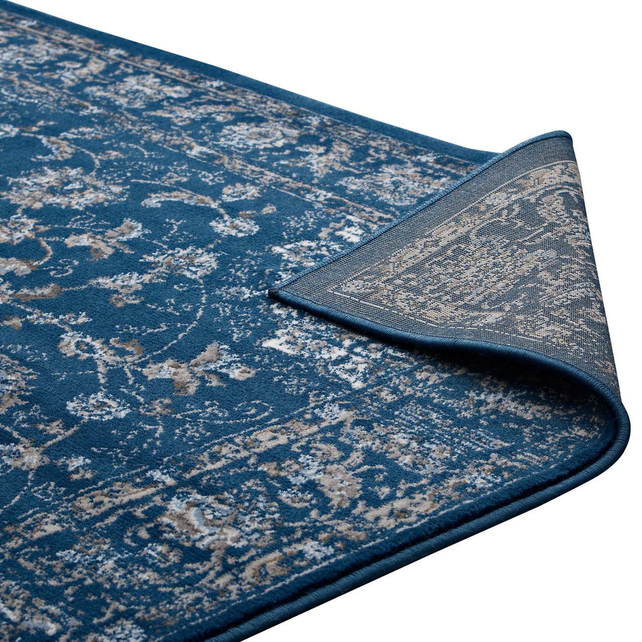 Chakra Vishuddha 5x8 Area Rug, Navy & Ivory