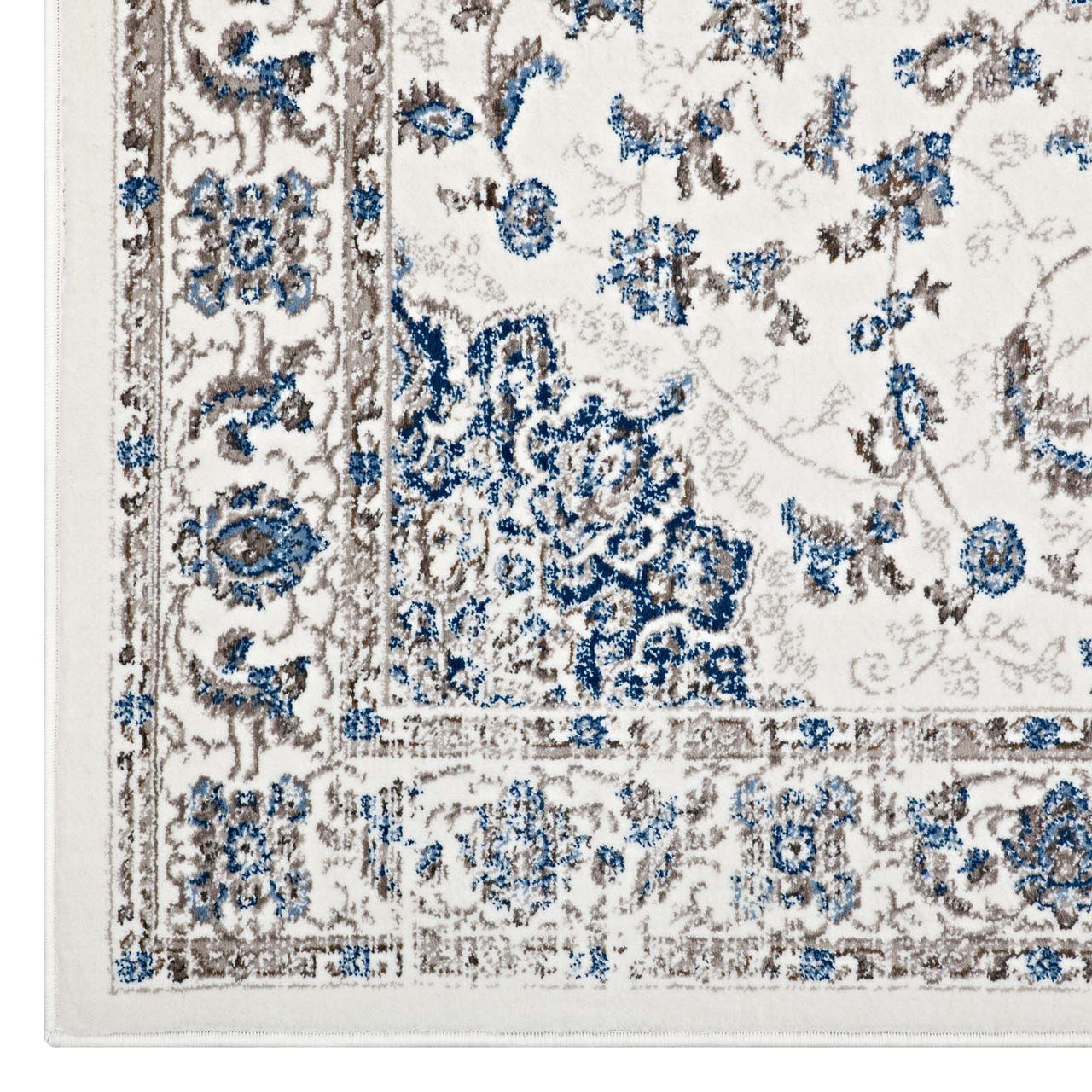 Chakra Vishuddha 5x8 Area Rug, Ivory & Navy