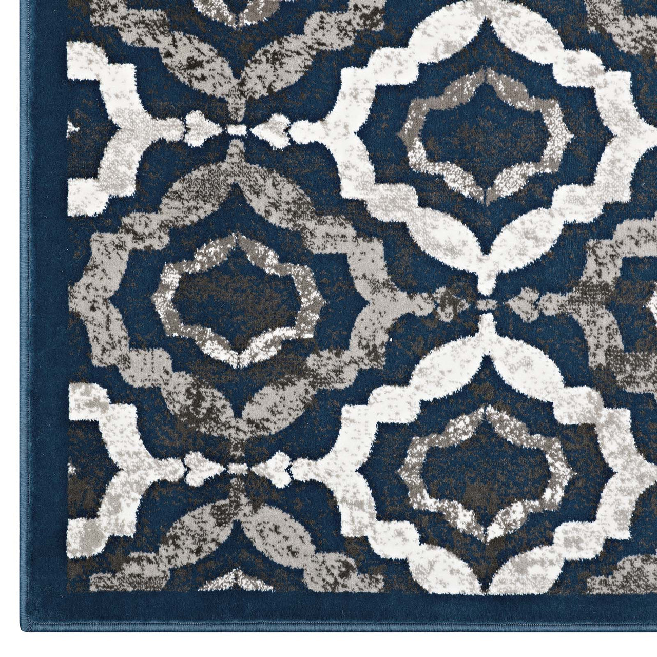 Vision 5x8 Area Rug, Ivory, Navy and Brown