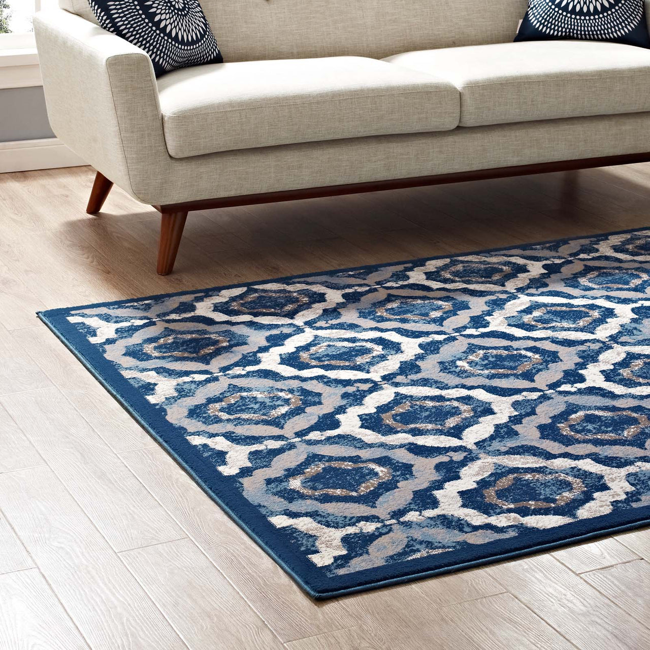 Vision 5x8 Area Rug, Beige & Navy