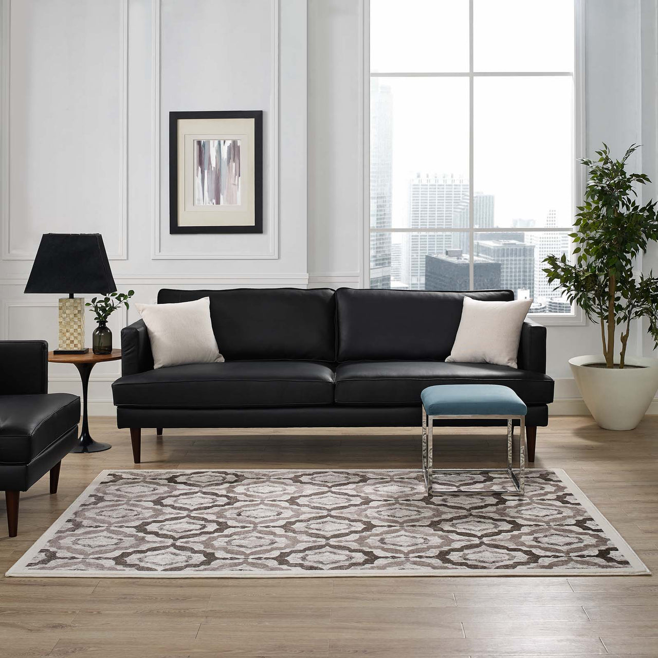 Vision 8x10 Area Rug, Brown & Navy