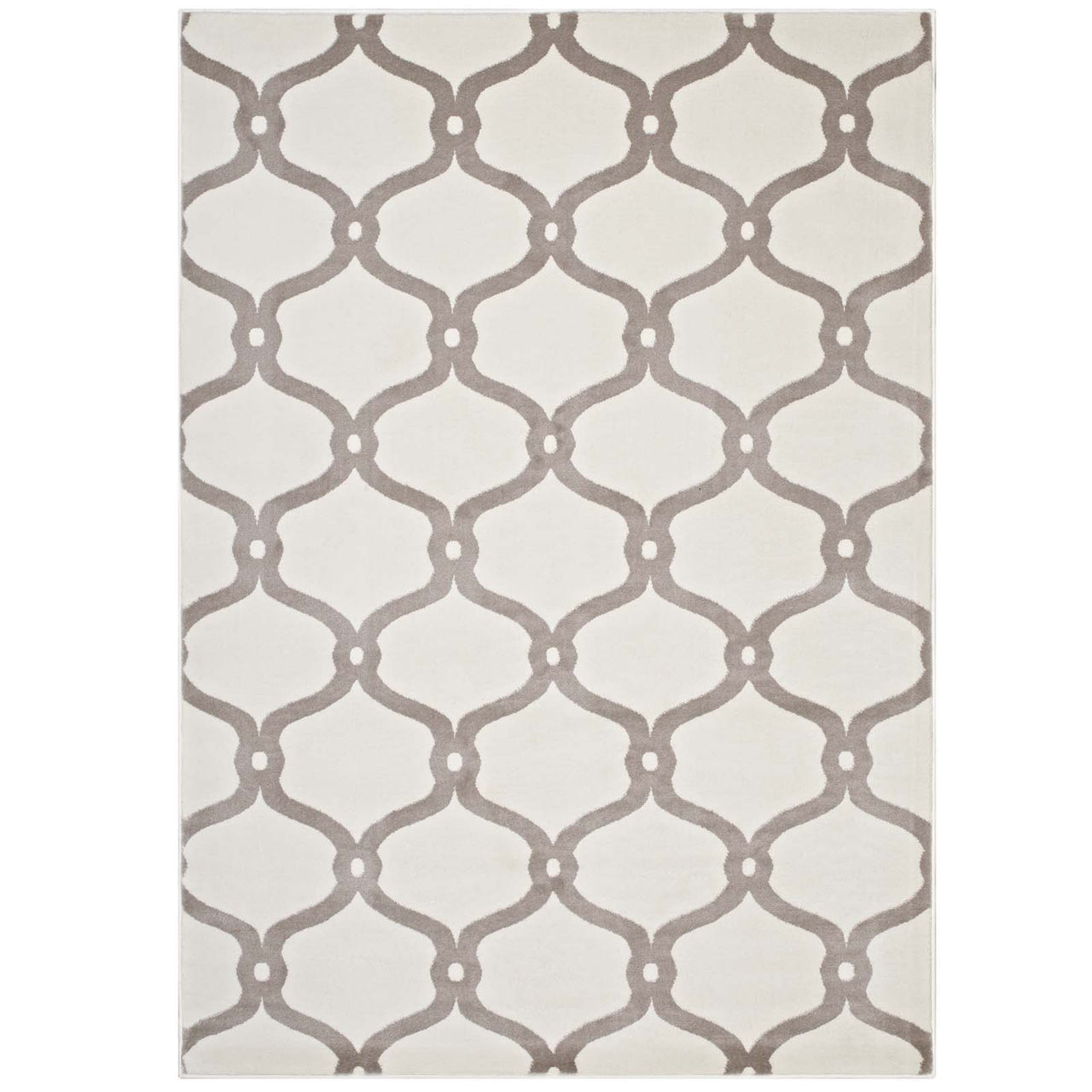 Calyndra Chain 5x8 Area Rug, Beige & Ivory
