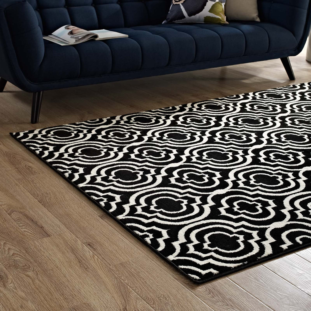 Focal Point 5x8 Area Rug, Black & White