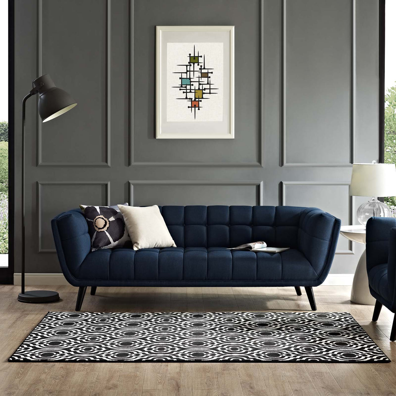Focal Point 5x8 Area Rug, Black & White