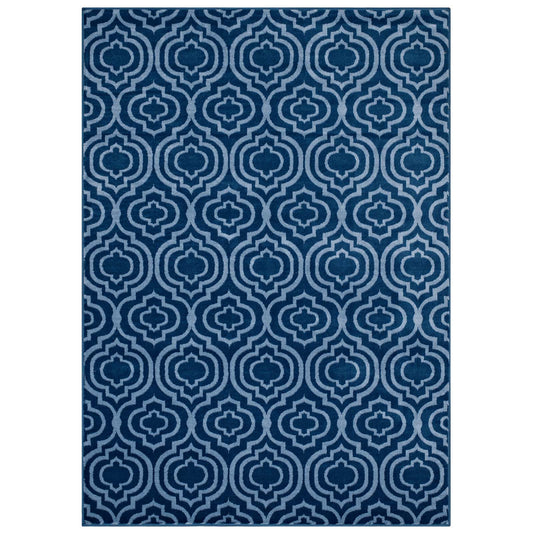 Focal Point 5x8 Area Rug, Navy & Light Blue