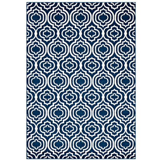 Focal Point 5x8 Area Rug, Navy & Ivory