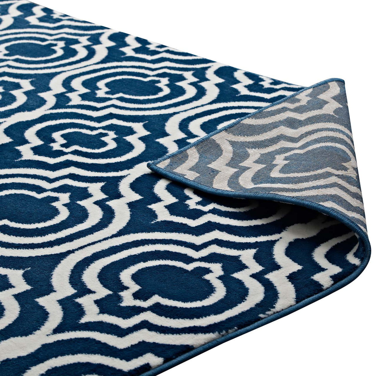 Focal Point 5x8 Area Rug, Navy & Ivory
