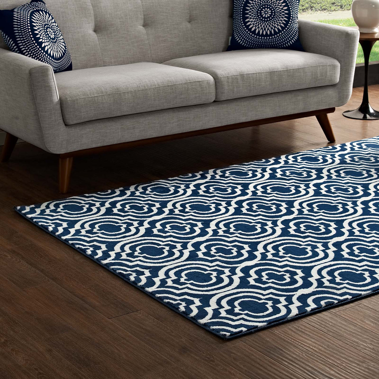 Focal Point 5x8 Area Rug, Navy & Ivory