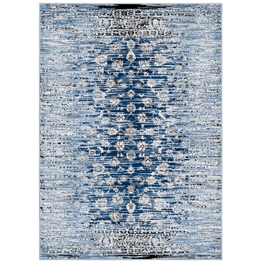 Blossom Frequency 8x10 Area Rug, Navy