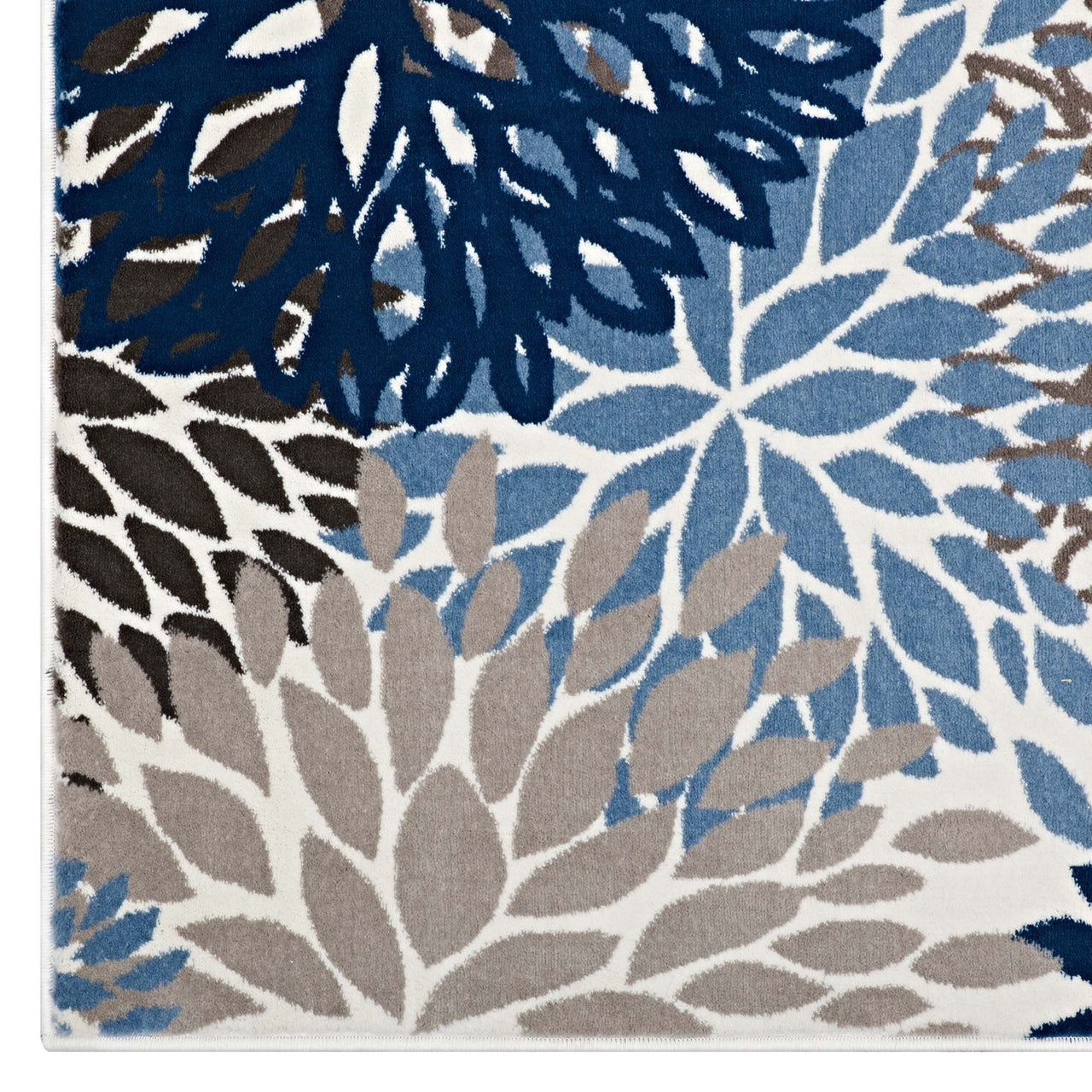 Flora Burst 4x6 Area Rug, Blue, Brown and Beige