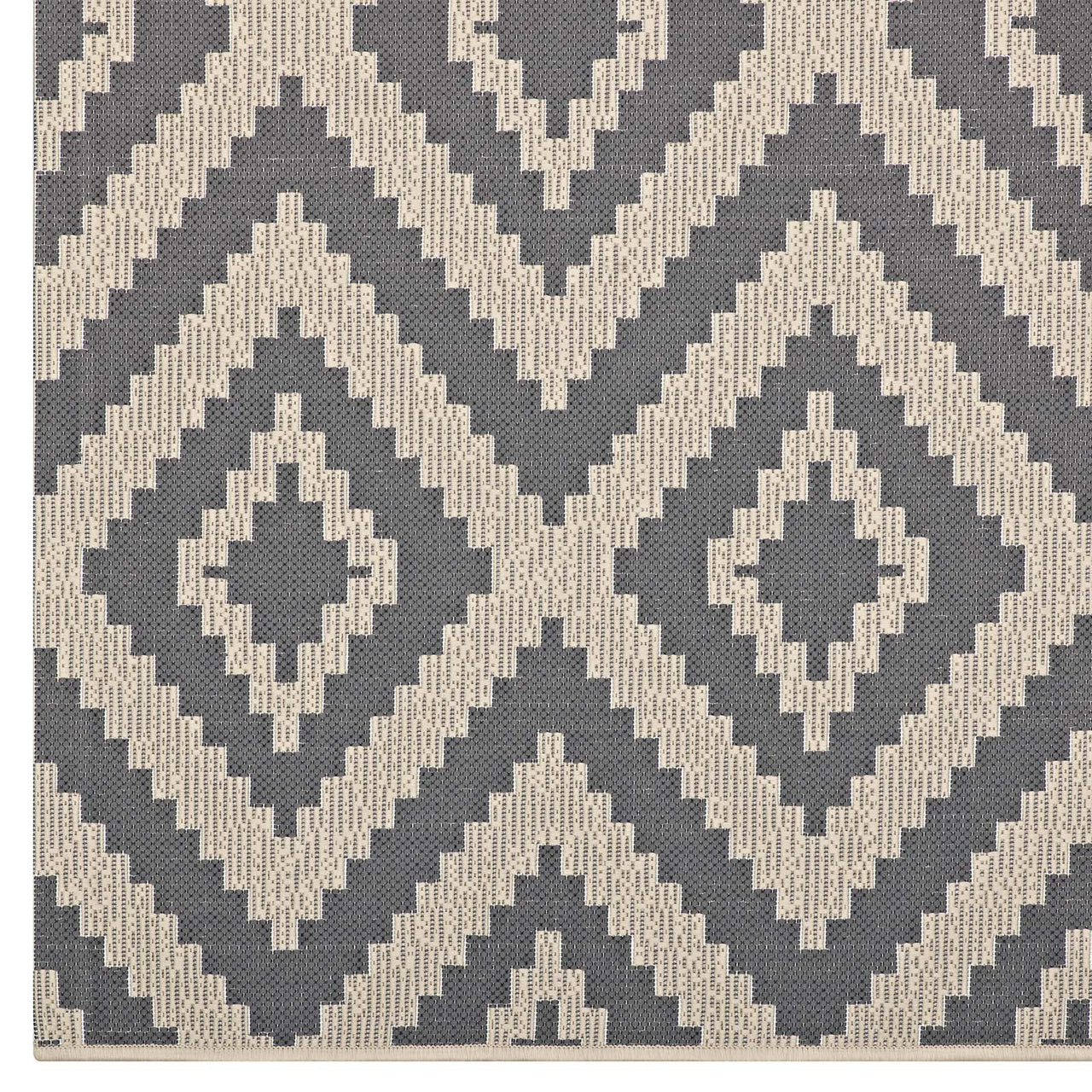 Hypnotizing Eyes Indoor | Outdoor 8x10 Area Rug, Gray & Beige
