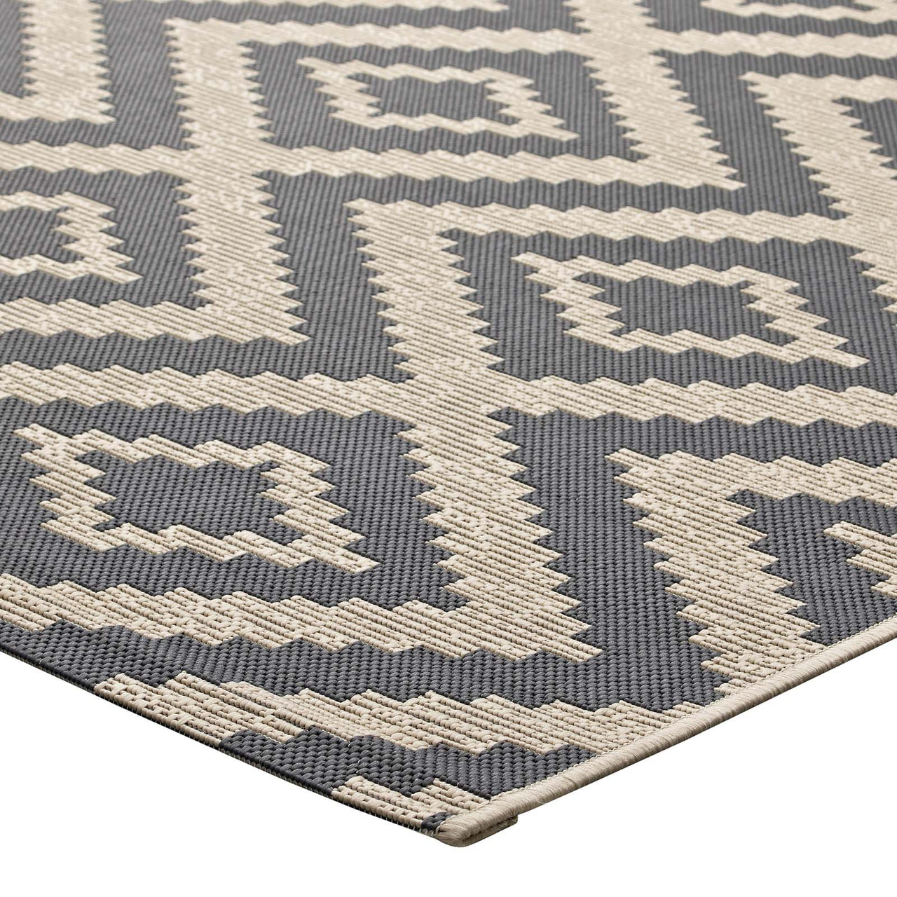 Hypnotizing Eyes Indoor | Outdoor 8x10 Area Rug, Gray & Beige