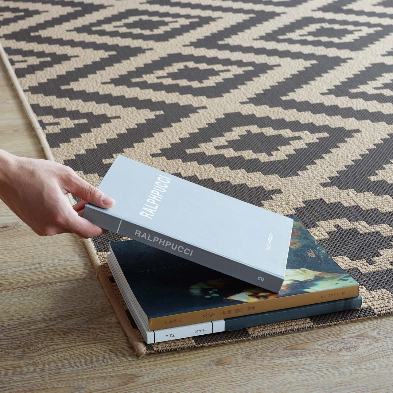 Hypnotizing Eyes Indoor | Outdoor 8x10 Area Rug, Gray & Beige