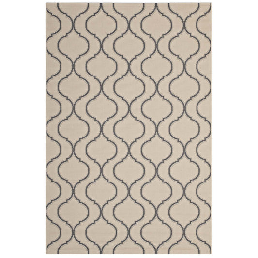 Vibrate Indoor | Outdoor 8x10 Area Rug, Beige & Gray