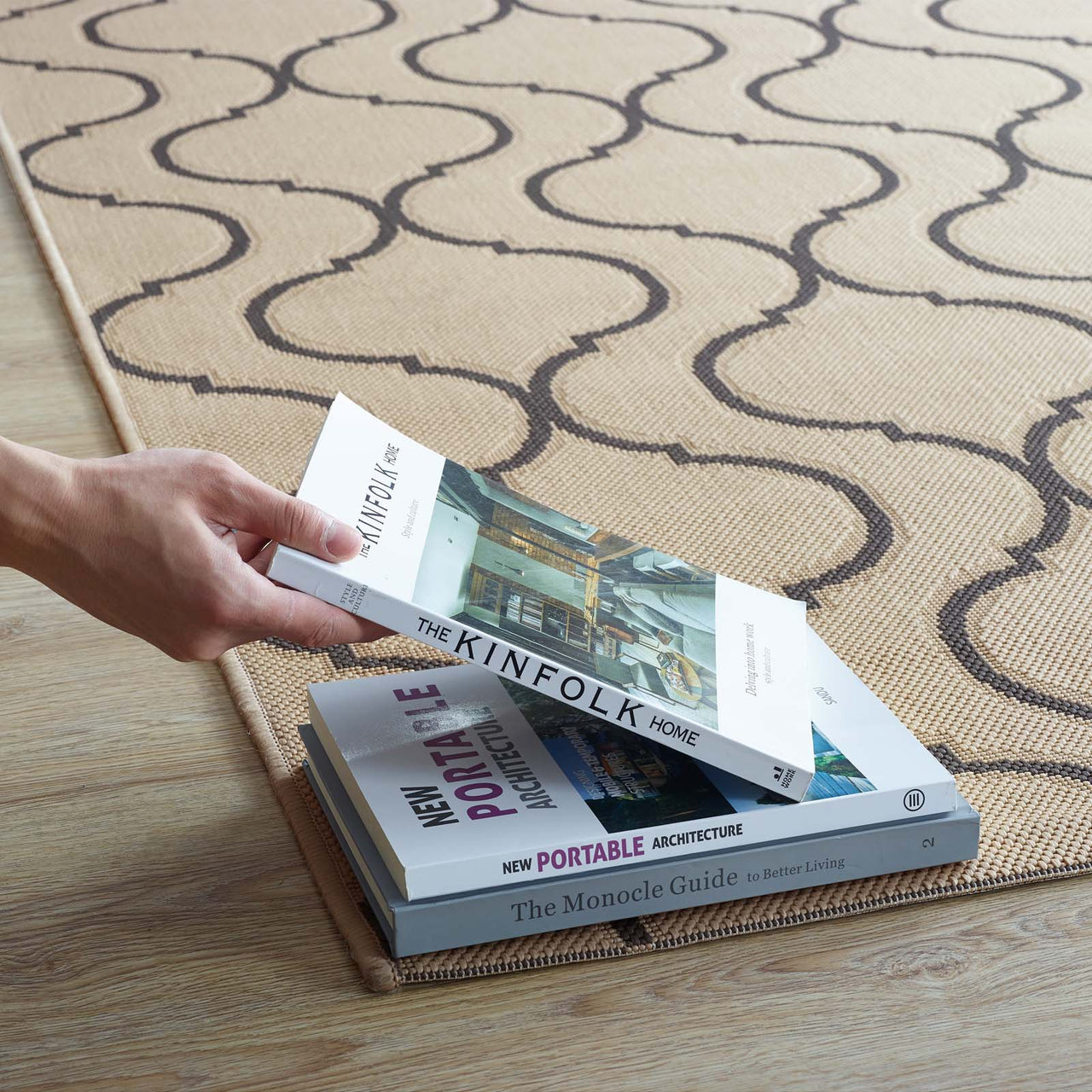 Vibrate Indoor | Outdoor 8x10 Area Rug, Beige & Gray