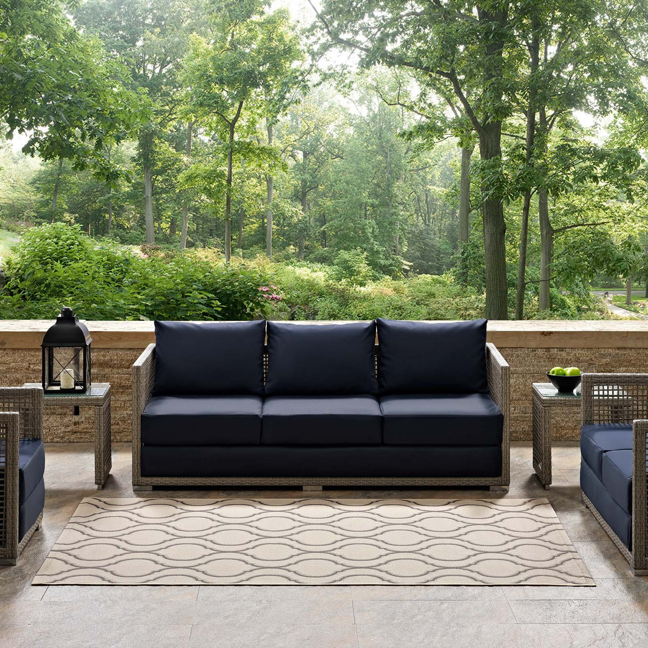 Vibrate Indoor | Outdoor 8x10 Area Rug, Beige & Gray