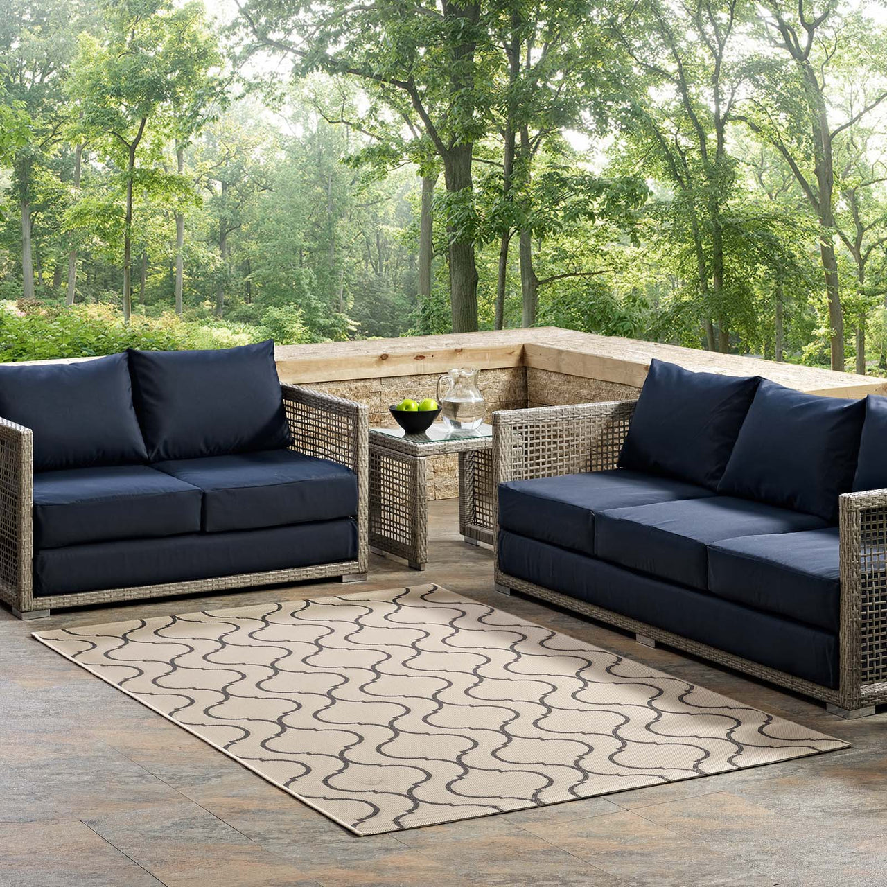 Vibrate Indoor | Outdoor 8x10 Area Rug, Beige & Gray