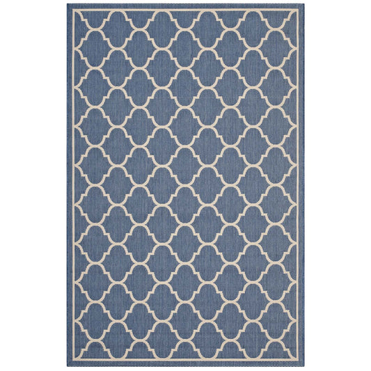 Zahara Scale Indoor | Outdoor 8x10 Area Rug, Blue & Beige