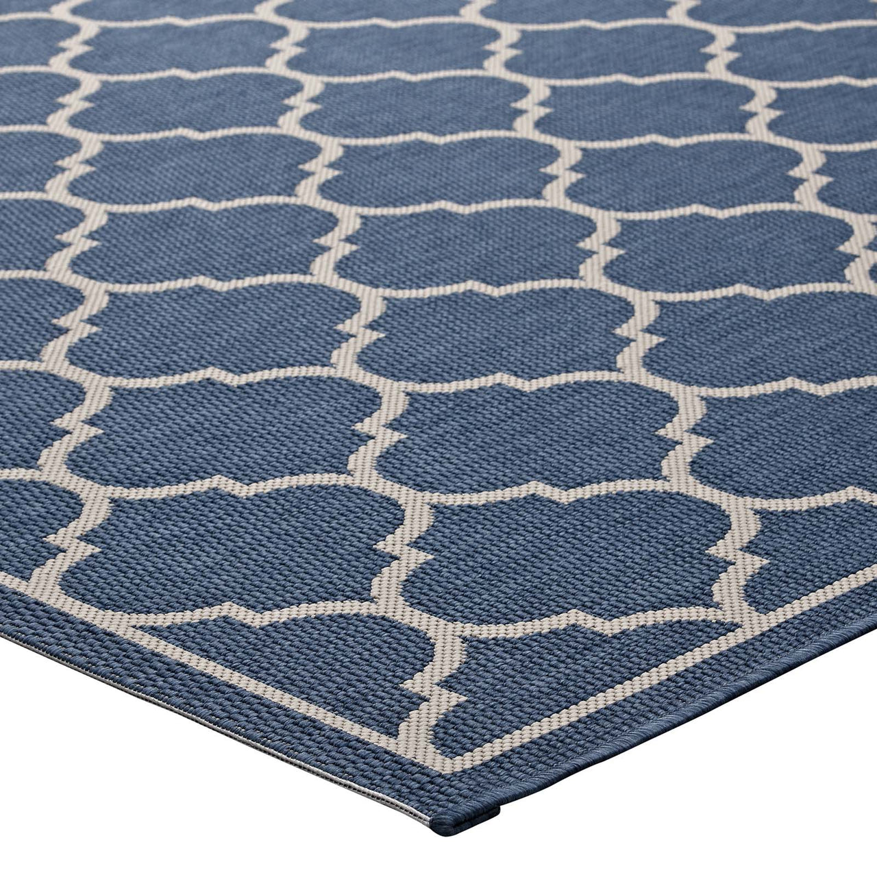 Zahara Scale Indoor | Outdoor 8x10 Area Rug, Blue & Beige