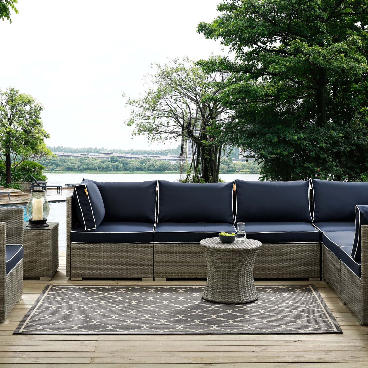 Zahara Scale Indoor | Outdoor 9x12 Area Rug, Gray & Beige