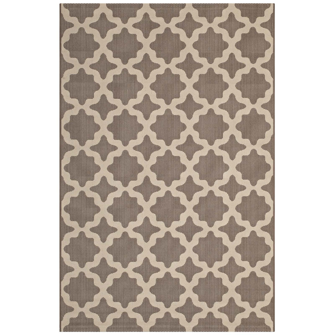Cyrelle Indoor | Outdoor 5x8 Area Rug, Light Beige & Dark Beige