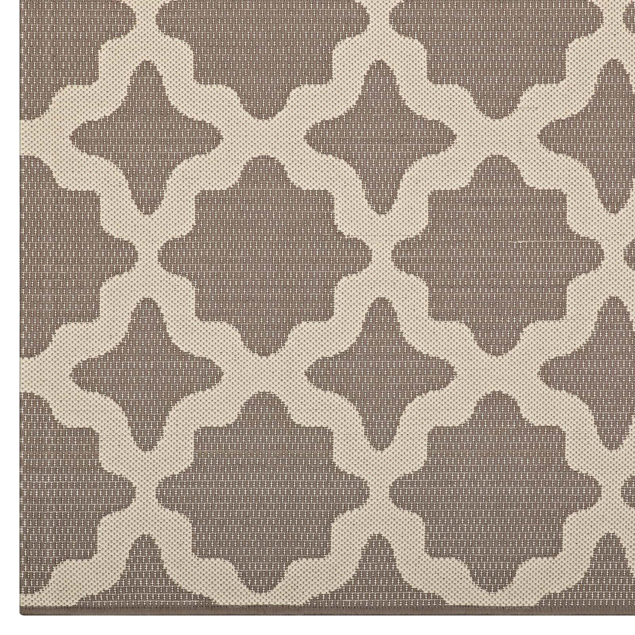 Cyrelle Indoor | Outdoor 5x8 Area Rug, Light Beige & Dark Beige