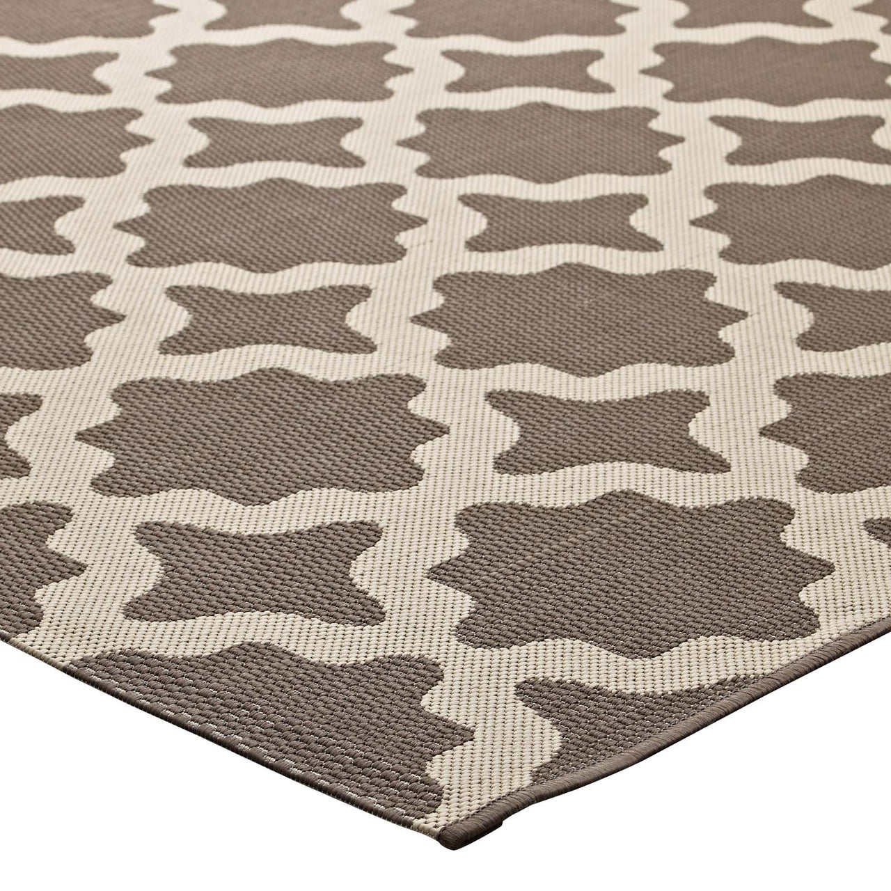 Cyrelle Indoor | Outdoor 8x10 Area Rug, Light Beige & Dark Beige