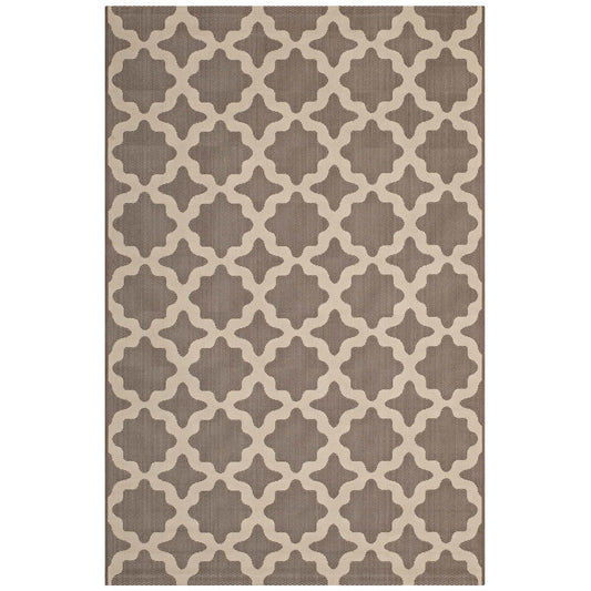Cyrelle Indoor | Outdoor 9x12 Area Rug, Light Beige & Dark Beige