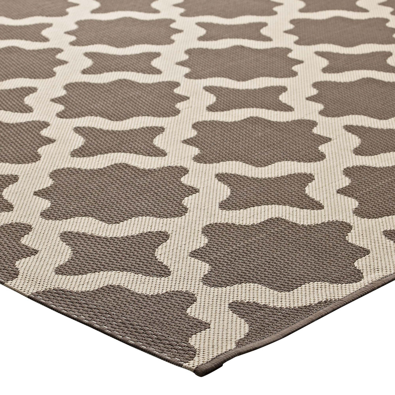 Cyrelle Indoor | Outdoor 9x12 Area Rug, Light Beige & Dark Beige