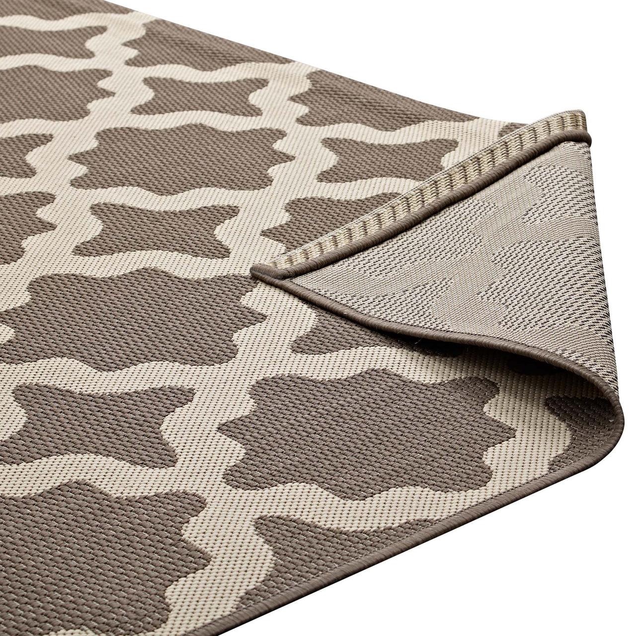 Cyrelle Indoor | Outdoor 9x12 Area Rug, Light Beige & Dark Beige