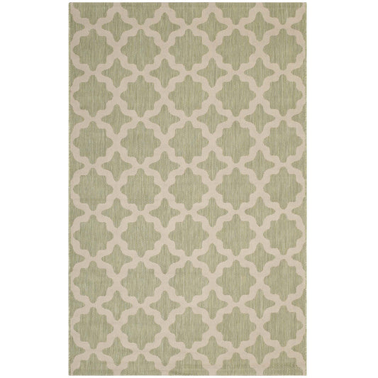 Cyrelle Indoor | Outdoor 4x6 Area Rug, Beige & Light Green