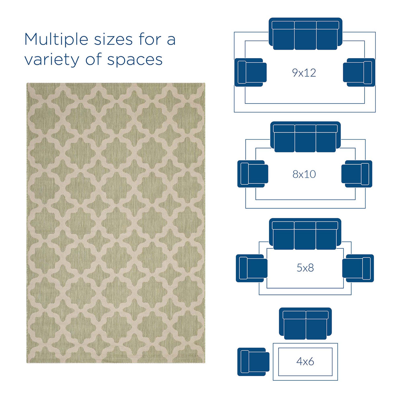 Cyrelle Indoor | Outdoor 4x6 Area Rug, Beige & Light Green