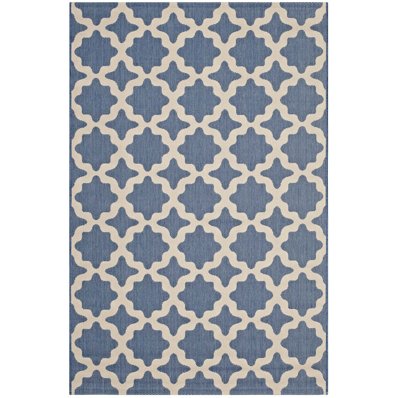Cyrelle Indoor | Outdoor 8x10 Area Rug, Blue & Beige